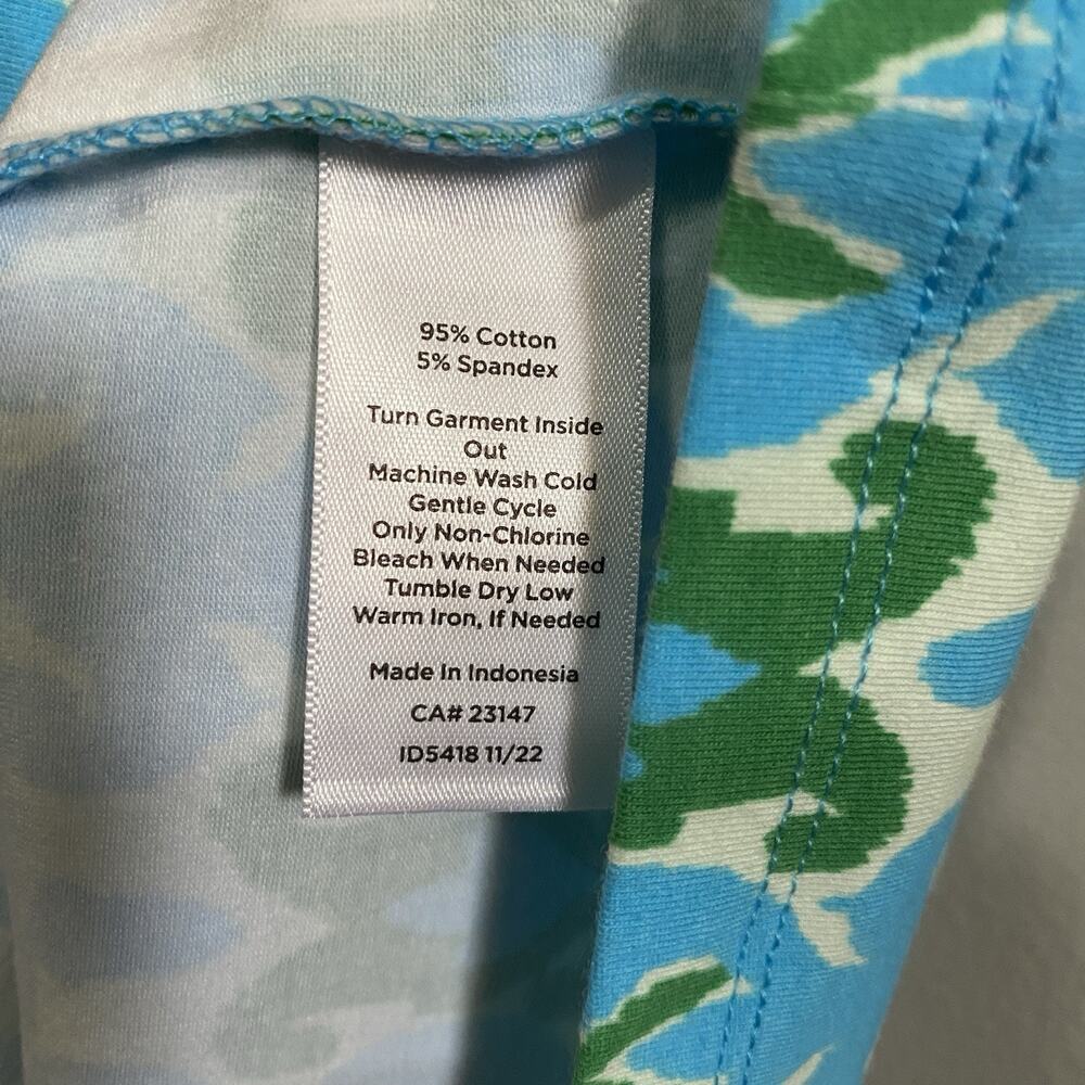 Talbots Short Sleeve Blue Green Geometric Medium P NWT Cotton Everyday Tee Top - Picture 5 of 7